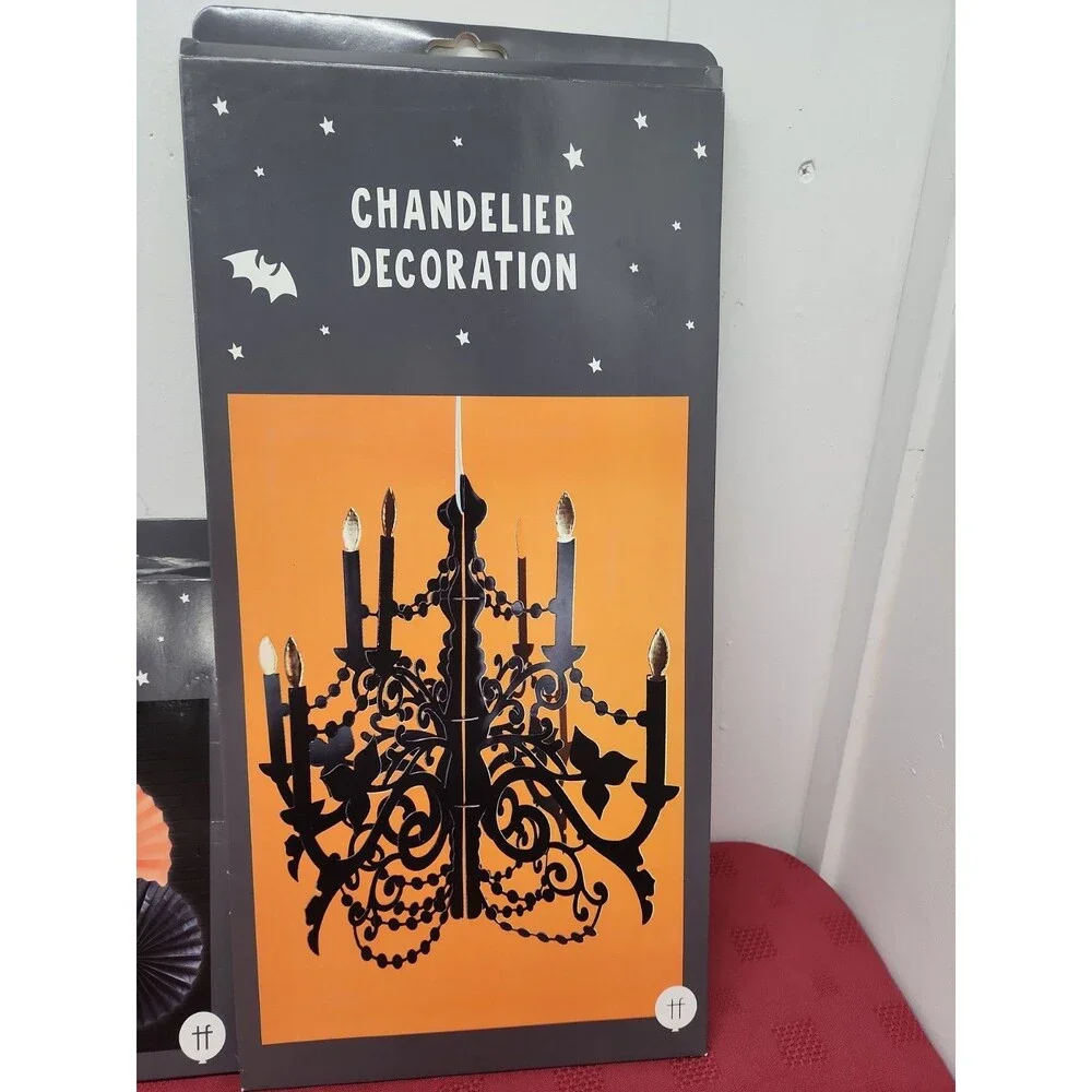 Halloween Party Decor 2 Hanging Chandeliers And A 3 Pack Of Fans New In Package